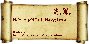 Mátyási Margitta névjegykártya